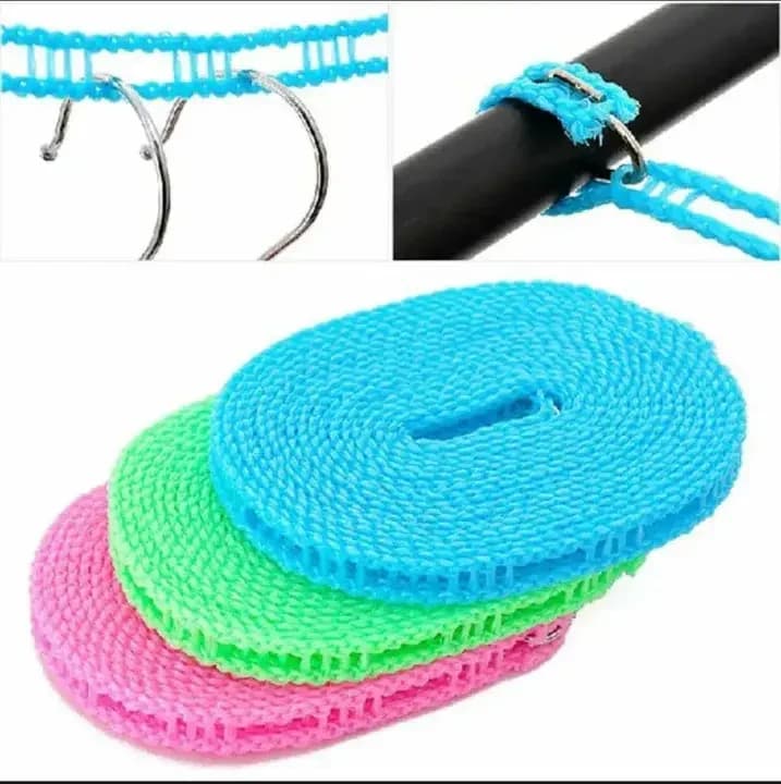 5 m16 feet Multi-Function Anti-Wind Rope Anti Slip Clothes line Cloth Hanging Rope With - hanger