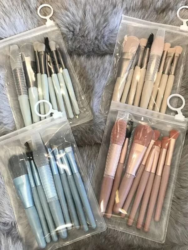 8 piece makeup set portable short super soft travel suit beginner powder blusher eye shadow brush beauty tools