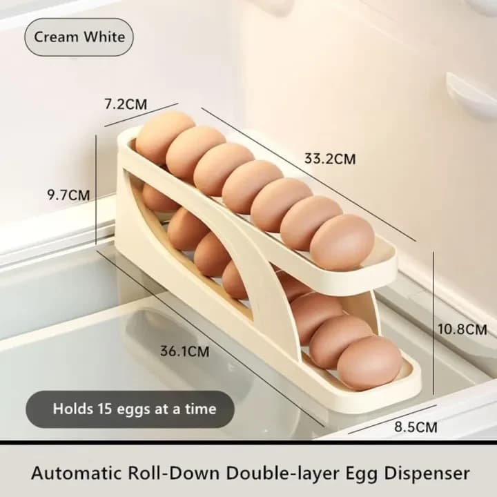 Creative Plastic Slide Refrigerator Egg Holder Automatic Egg Rack Freshable Eggs Storage Container Dispenser