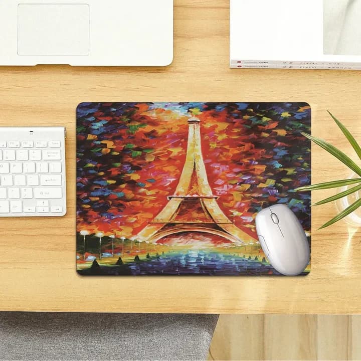 Rubber Square Speed And Smooth Gaming Mouse Pad With Land Escape Design - Elevate Your Gaming Experience With Smooth Rubber Mouse Pad