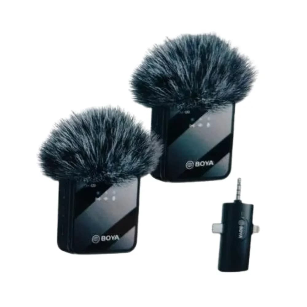 BOYA BY-MW8 Wireless Microphone Dual Channel Type-C & iPhone Supported 20m Range Noise Reduction Mic for Live, Vlog & Interview