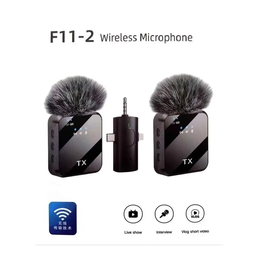 F11-2 Wireless Collar Microphone for iPhone/Android/Type C with 99% Noise Cancellation