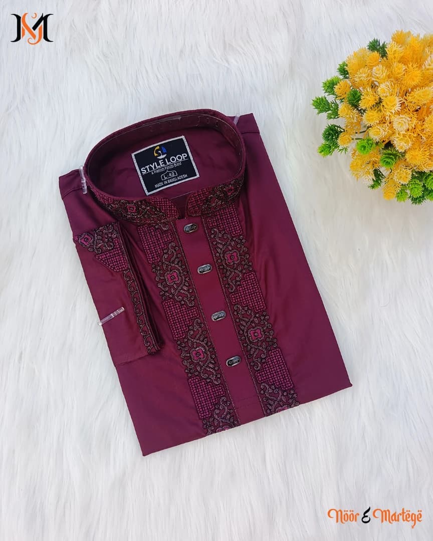 প্রিমিয়াম Brown অরিজিনাল ইন্ডিয়ান সফট শাটন কটন পাঞ্জাবি – আরাম, স্টাইল ও দীর্ঘস্থায়ী গুণগত মানের নিশ্চয়তা